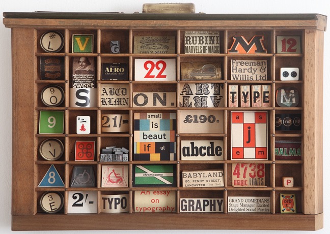 Ludlow letterpress printers tray type case repurposed as a quirky typo themed display