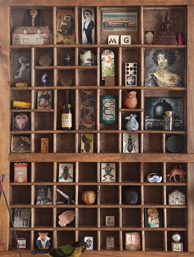 Cabinet of Curios in Old Spanish printers tray