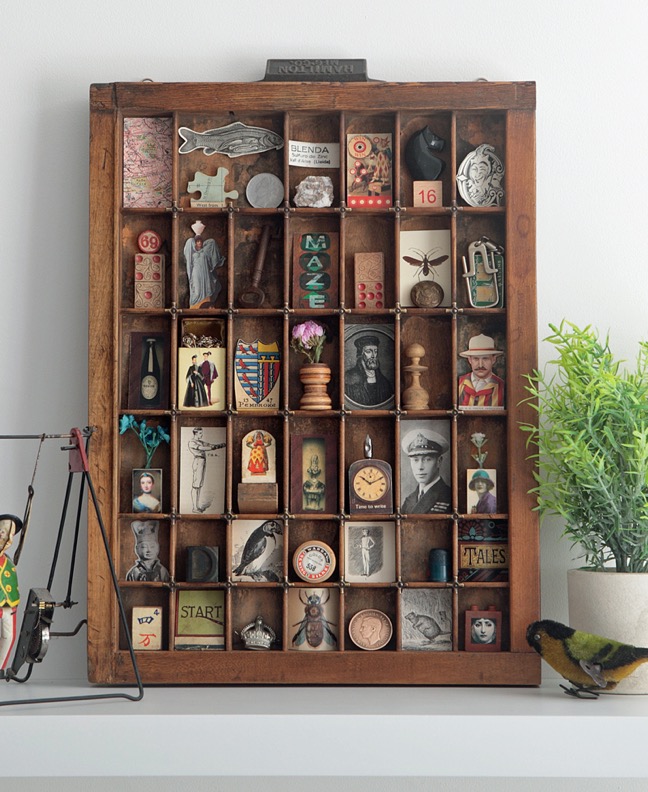 Quirky Cabinet of Curios in an Old Hamilton Printers Tray Type case