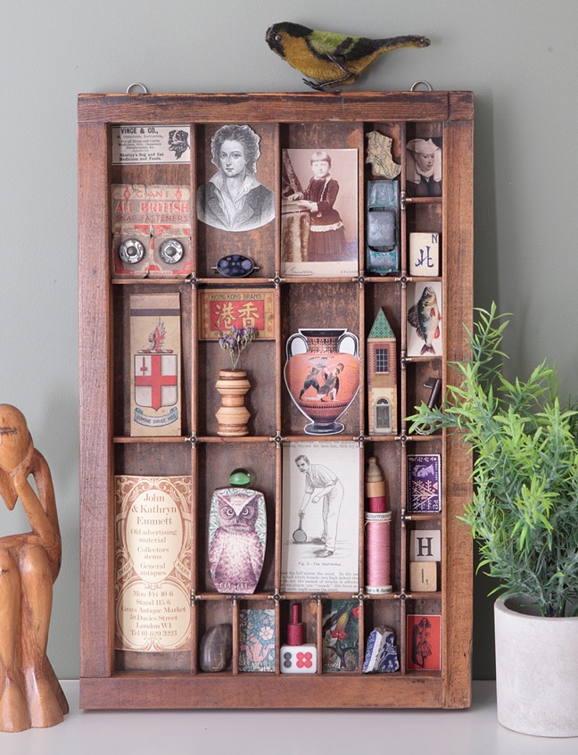 Quirky Cabinet of Curios in an Old Hamilton Printers Tray Type case