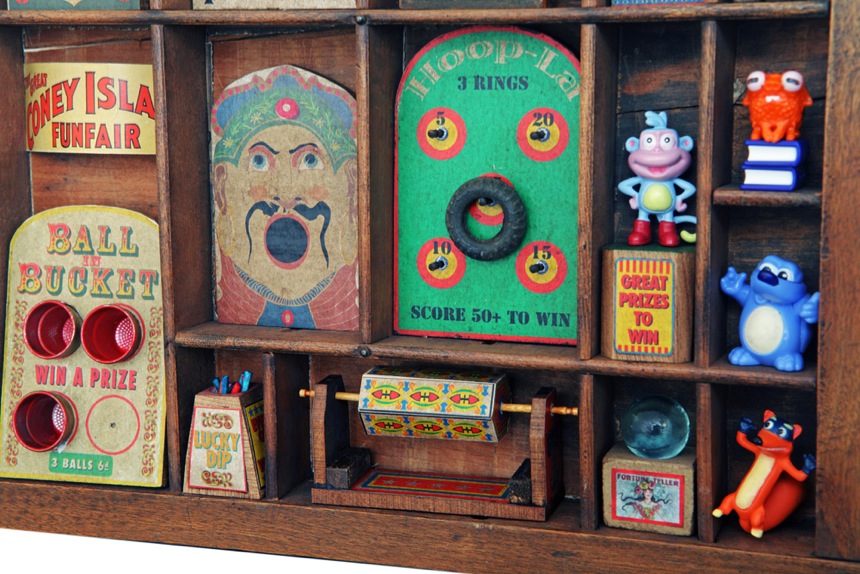 Funfair Carnival Games Ball in the Bucket, Ball Toss, Hoop La, Lucky Dip, Tombola, Fortune Teller